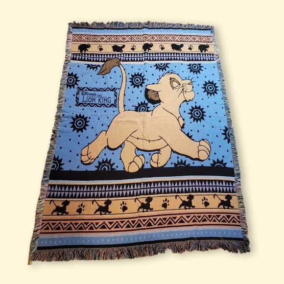 90s Kidcore Simba Lion King Tapestry Throw Blanket - Picture 1 of 4